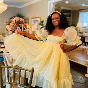 Selkie Yellow (Banana) French Puff dress